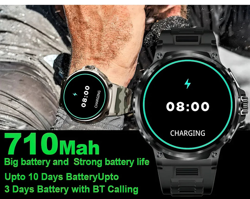 New 710mAh Bluetooth Call Smart Watch Men Sports Fitness Watches  1.85"HD Heart Monitor Waterproof Smartwatch For Android IOS