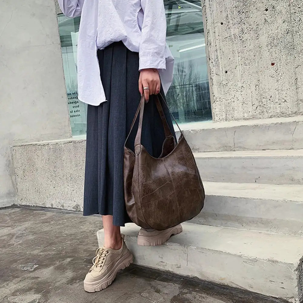 Women's Handbags Vintage Luxury Leather Shoulder Bag Designers Large Bag Modern Fashion Brand Female