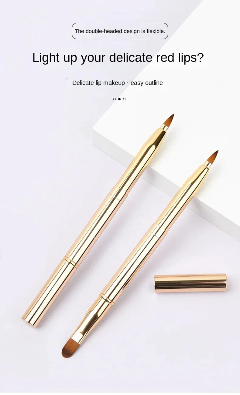 Retractable Lip Makeup Brush Lipstick Lip Gloss Brush Telescopic Dual Use Lip Eyeshadow Brush Beauty Tools With Protect Cap