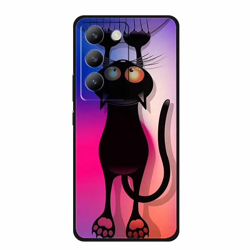 For vivo V40 SE Case Luxury TPU Soft Silicone Phone Back Cover for vivo V40 SE 5G Protective Shockproof Flowers Girl Cute Coque