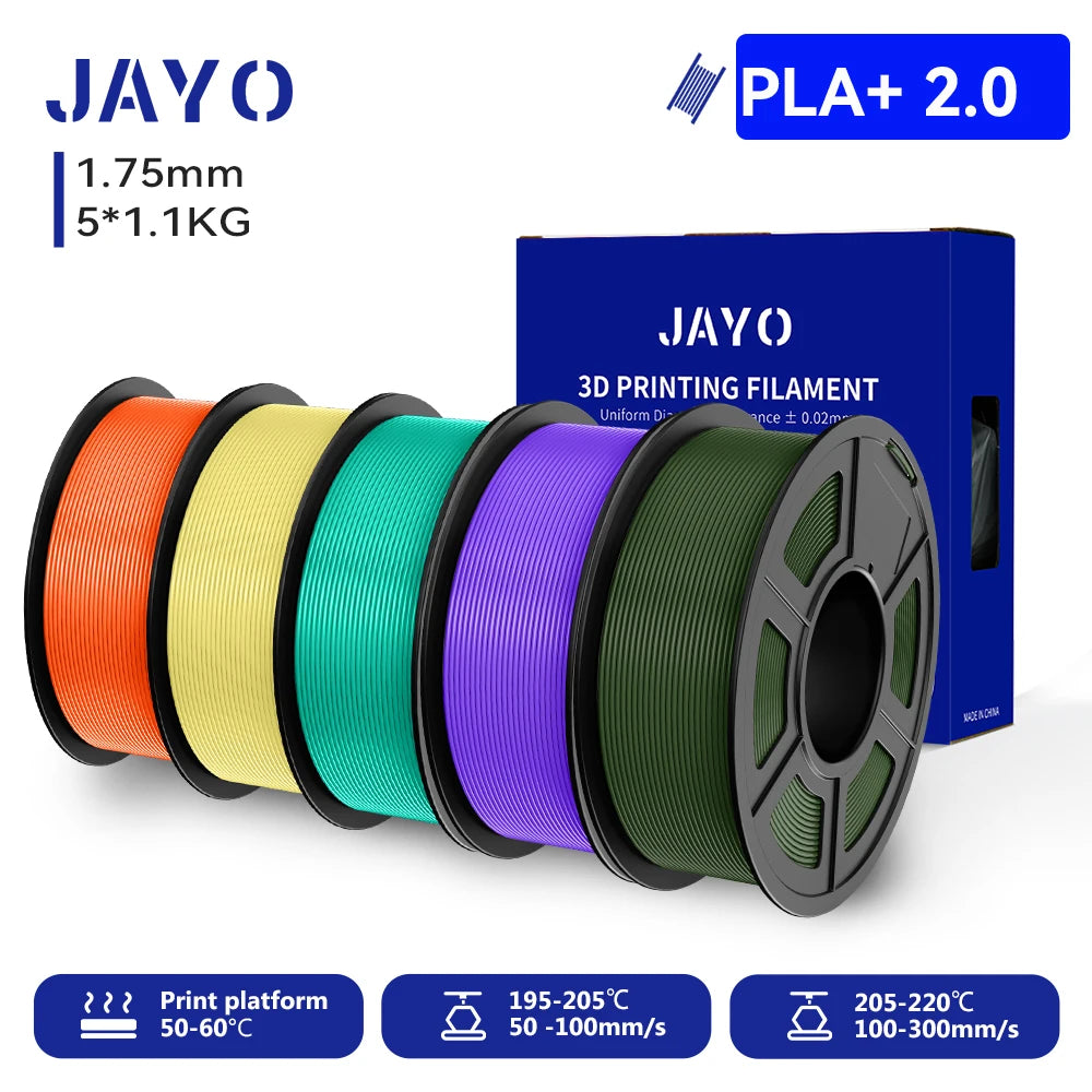 JAYO 3D PETG/PLA/PLA PLUS Printer Filament 1.75mm 5.5KG 100% No Bubble non-toxic 3D Printing Materials for 3D Printer&3D Pen
