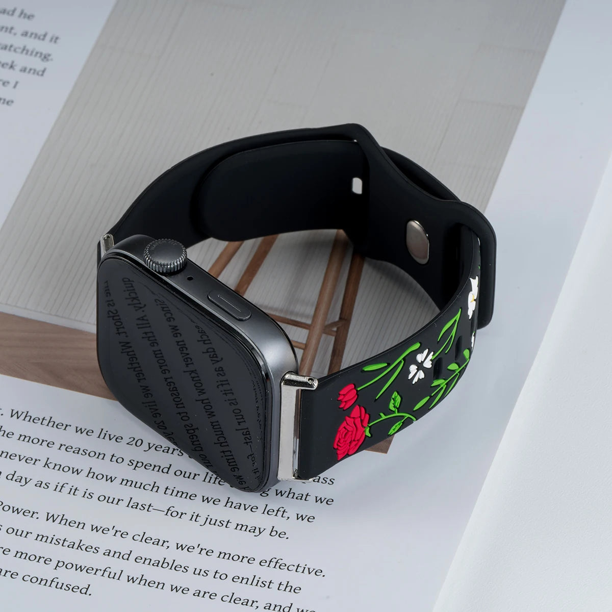 Engraved Rose Watchbands For huawei watch fit 4 pro/4/3 strap smart wristband Girl Woman Silicone bracelet For Huawei fit2 fit1