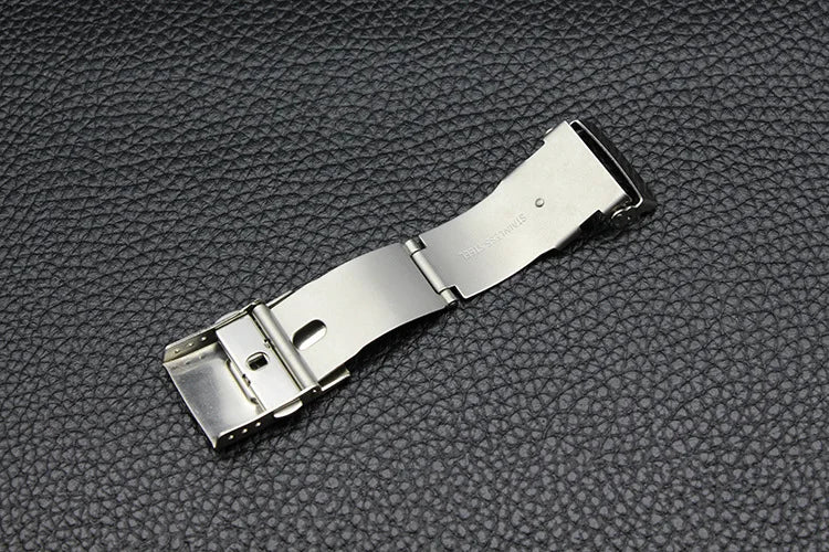 16mm 18mm 20mm 22mm Stainless Steel Watchband Clasp Folding Buckle Double Press Silver Black Gold Watch Repair Accessories