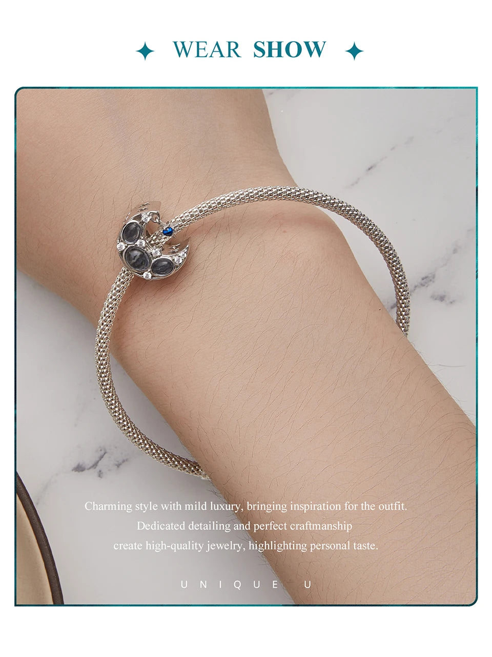 BISAER 925 Sterling Silver Summer Vacation Charm Bead Lipstick Sunglasses High Heels Airplane Pendant Fit Women DIY Bracelet