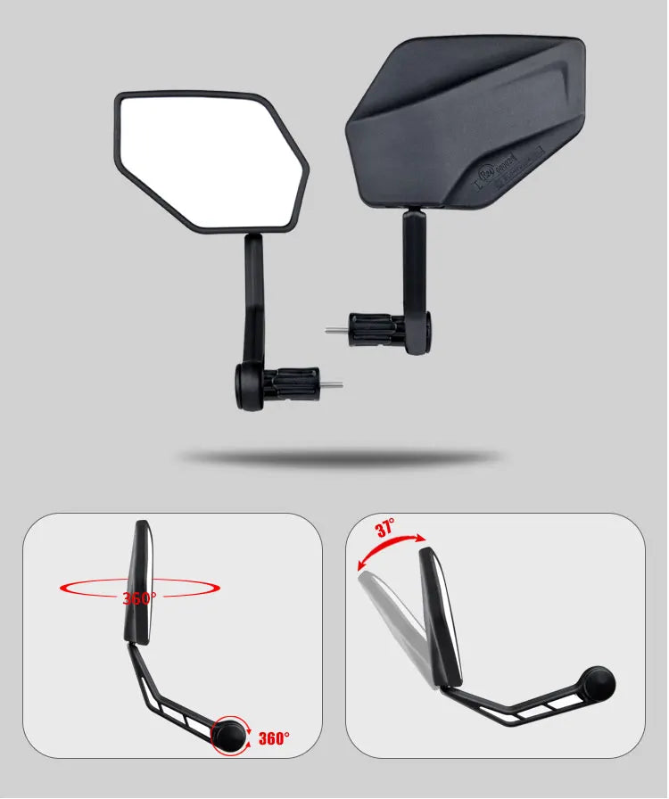 EASYDO Bicycle Mirror Universal WideRange 360° Adjustable Rearview Mirror Electric Scooter Convex Glass Durable Bike Accessories