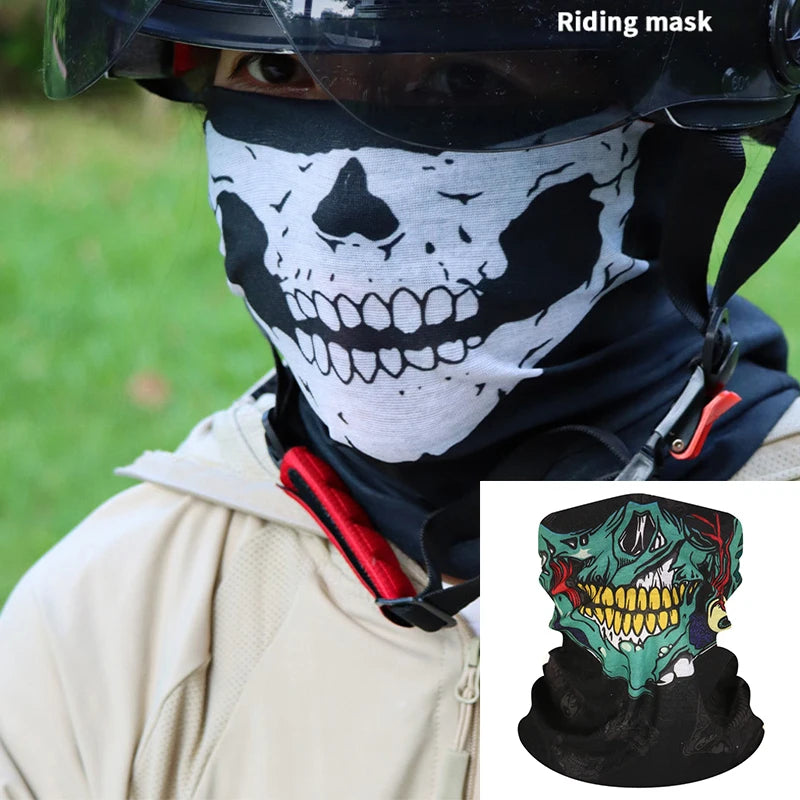 Halloween Horror Skull Face Masks 3D Printing Skull Pattern Elastic Mesh Full Face Mask Party Cosplay Props Balaclava