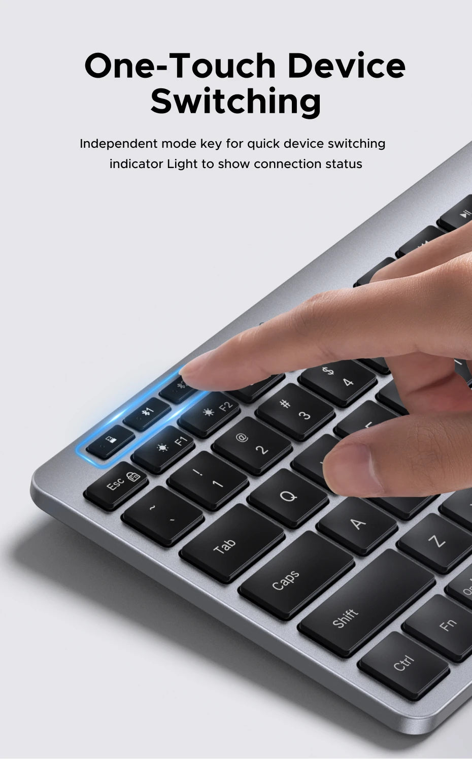 UGREEN Wireless Keyboard Bluetooth 5.3 & 2.4G Wireless Russian/EN 78 Keycaps For MacBook iPad PC Tablet