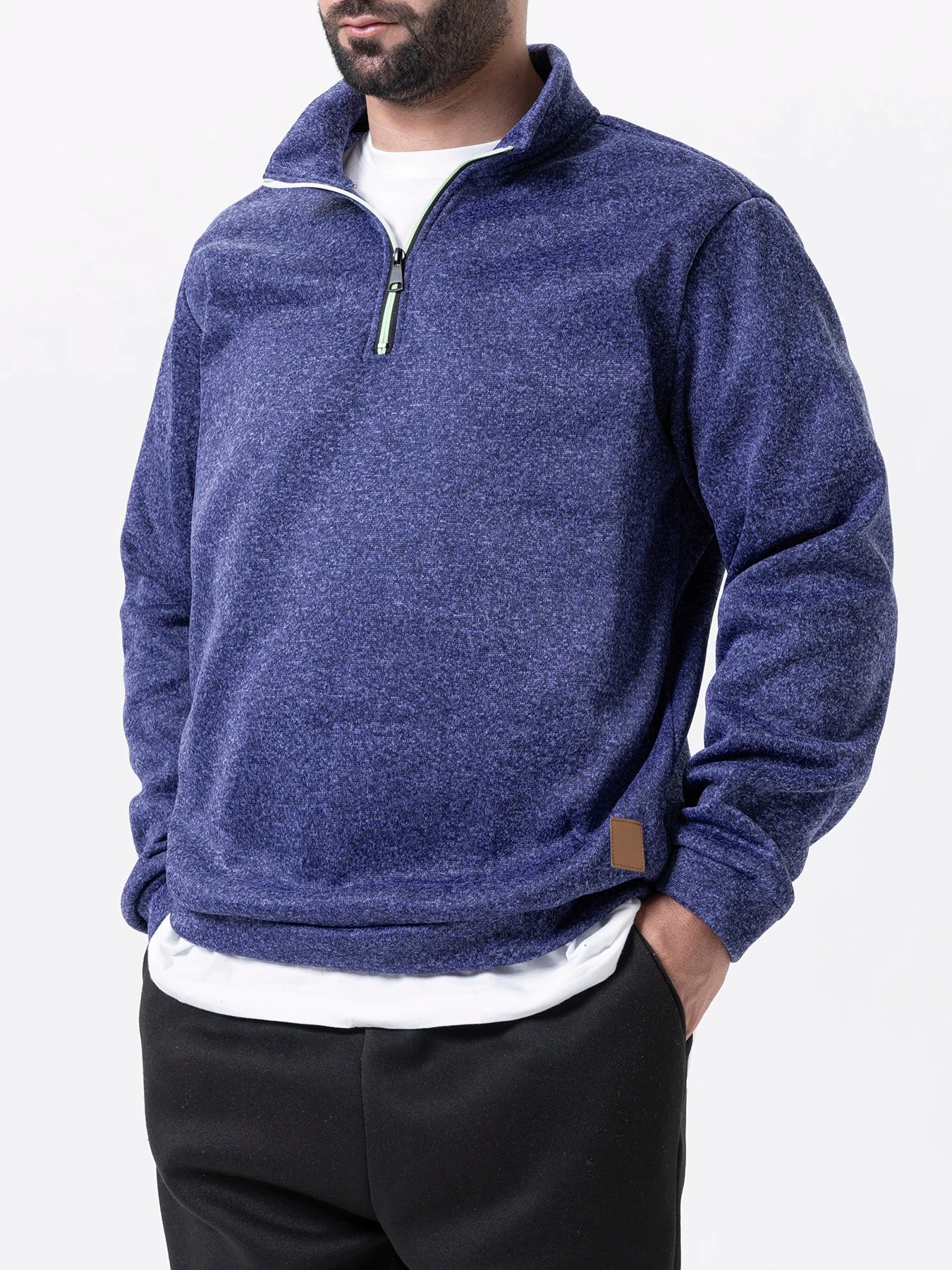 Men's Quarter Zip Up Sweaters Slim Fit Lightweight Mock Neck Pullover Casual Sweaters Half Turtleneck Knitted Outdoor Streetwear