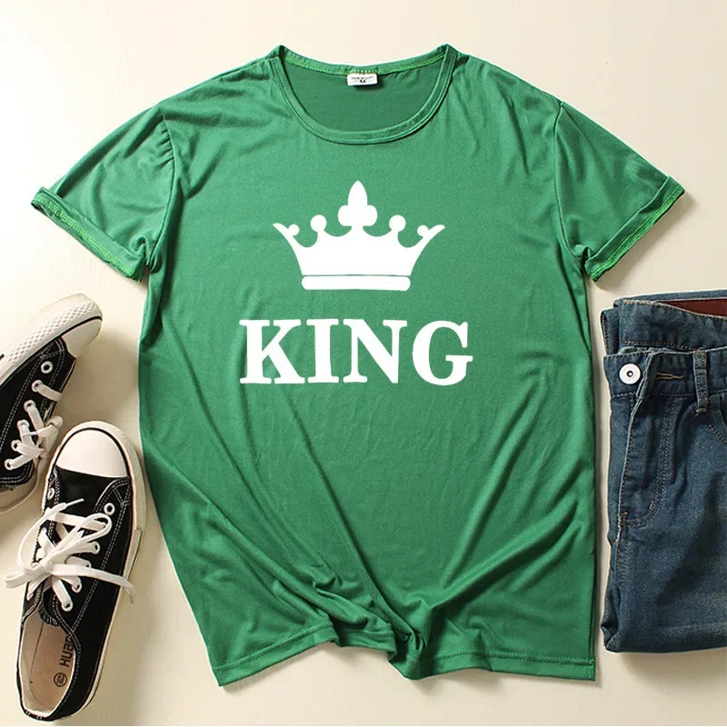New Crown King Queen T-shirt for Men and Women Tshirts  Graphic T Shirts Clothing Oversized Tshirt  Harajuku  Women Clothes