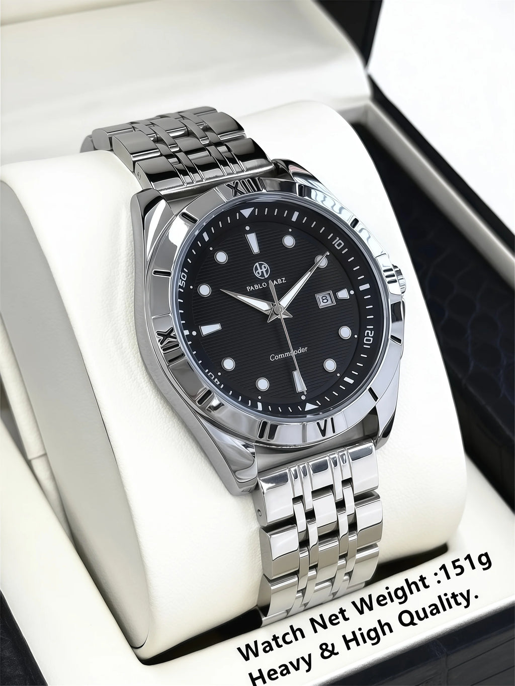 PABLO RAEZ Luxury Watch Business 50 ATM Waterproof Male Clock Luminous Date Stainless Steel Square Quartz Men Watches