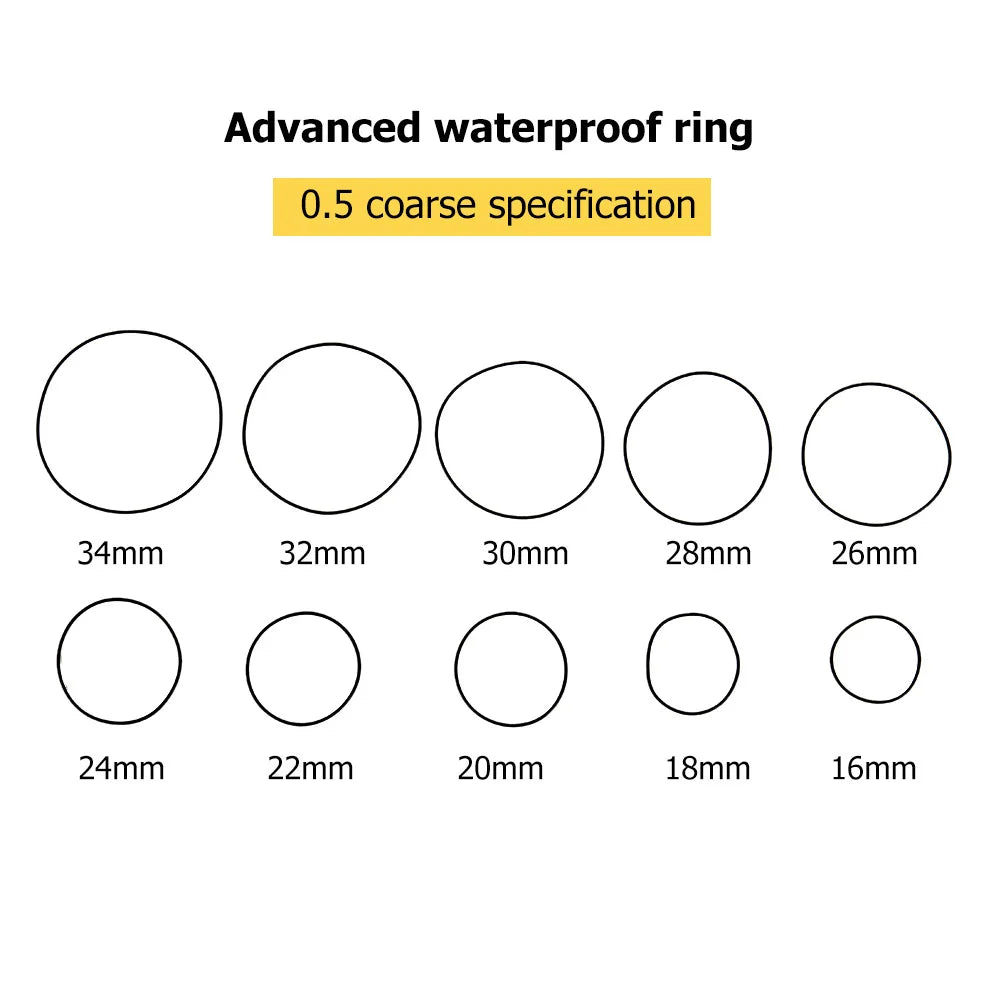 200pcs Waterproof 0.5mm/0.6mm/0.7mm O-Ring Watch Back Seal Cover Mini Rubber Washer O-Ring Watch Gaskets Watch Repair Tools