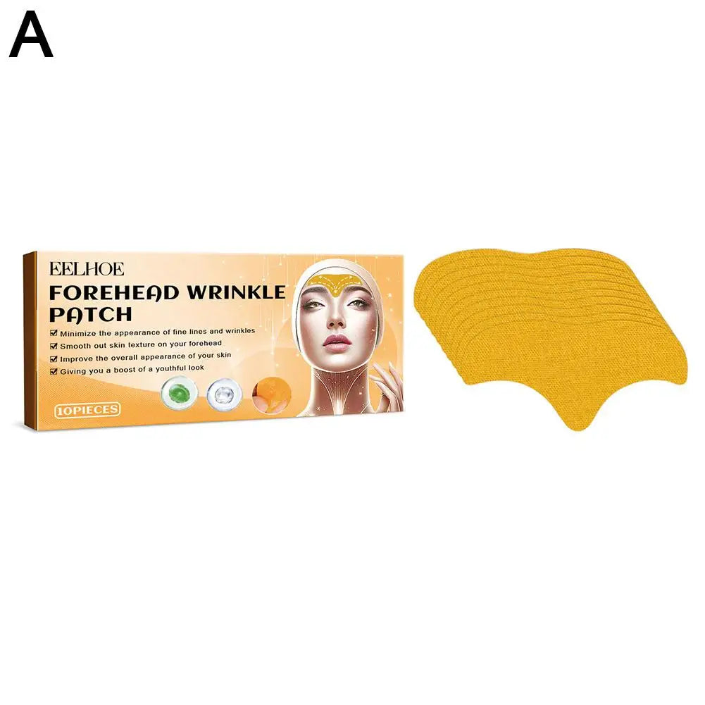 10pcs/box Forehead Wrinkle Patch Lightening Forehead Wrinkle Gel Patch Hydrolyzed Collagen Firming Mask Facial Skincare Stickers