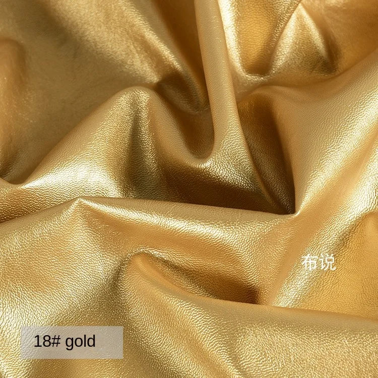 PU Soft Leather Fabric Artificial Leather Waterproof Micro Elastic Clothing Bag Designer Cloth Apparel Diy Sewing