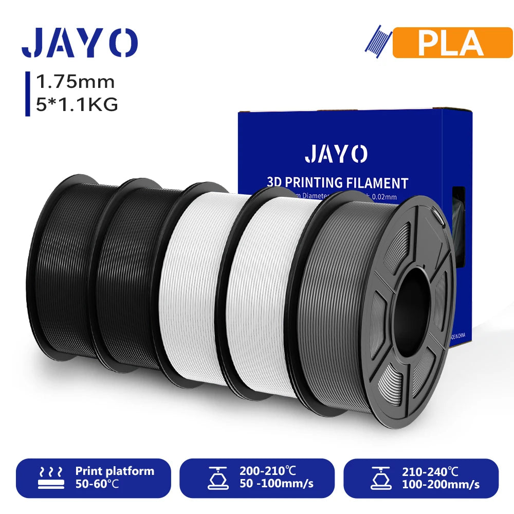JAYO 3D PETG/PLA/PLA PLUS Printer Filament 1.75mm 5.5KG 100% No Bubble non-toxic 3D Printing Materials for 3D Printer&3D Pen