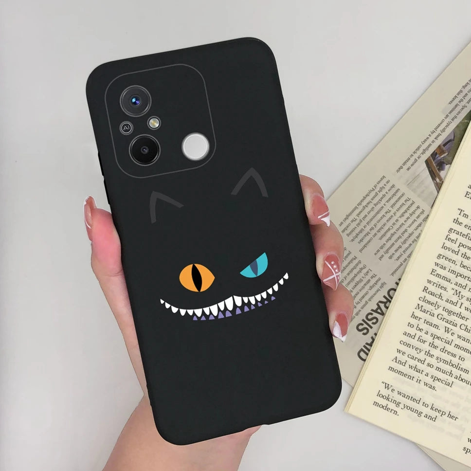 Phone Case For Redmi 12C 11A 4G Cartoon Dinosaur Soft Silicon TPU Matte Back Cover Coque For Redmi 12 C 11 A 4G Funda Capa Shell