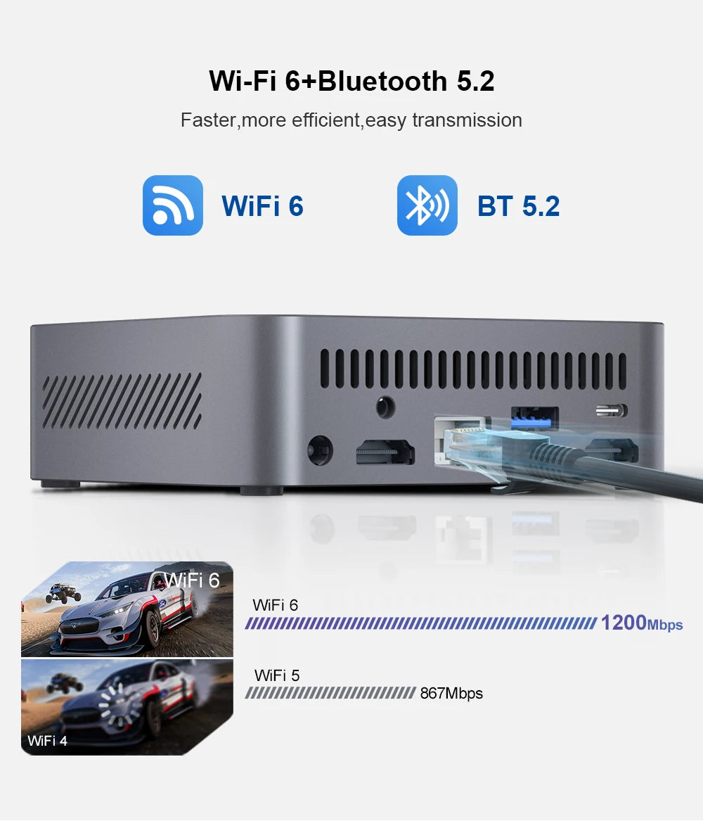 Ninkear M7 Mini PC AMD Ryzen™ 5 7430U Windows 11 PRO 16GB DDR4 RAM 512GB SSD WIFI 6.0 Fan Cooling Mini Computers