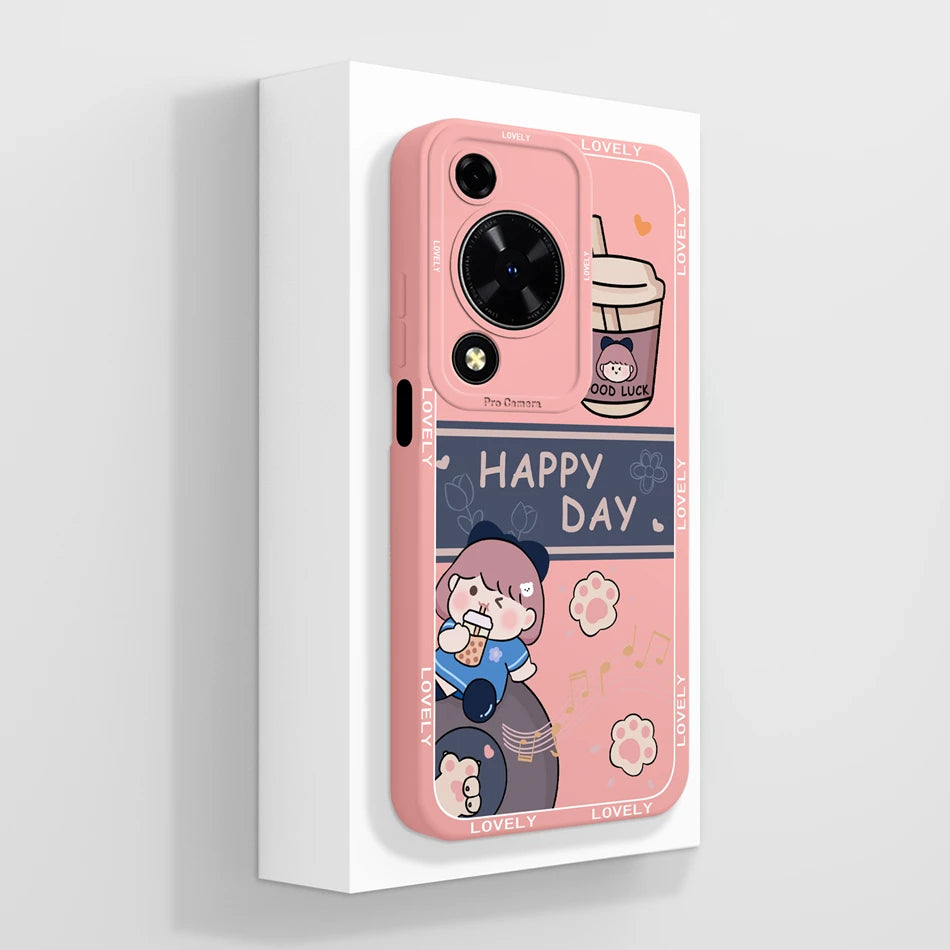 Case For Huawei Nova Y72 Cute Design Phone Cover Camera Protector Soft Liquid Silicone Funda Models MGA-LX3 Protective Bumper