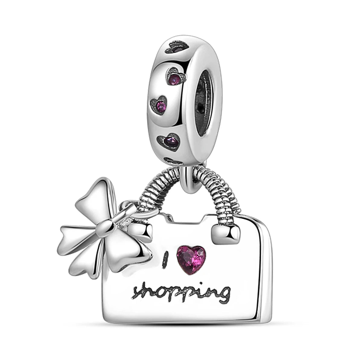 925 Silver Lipstick High Heels Charms For Lady Pendant Fit Original Bracelet DIY Ornament