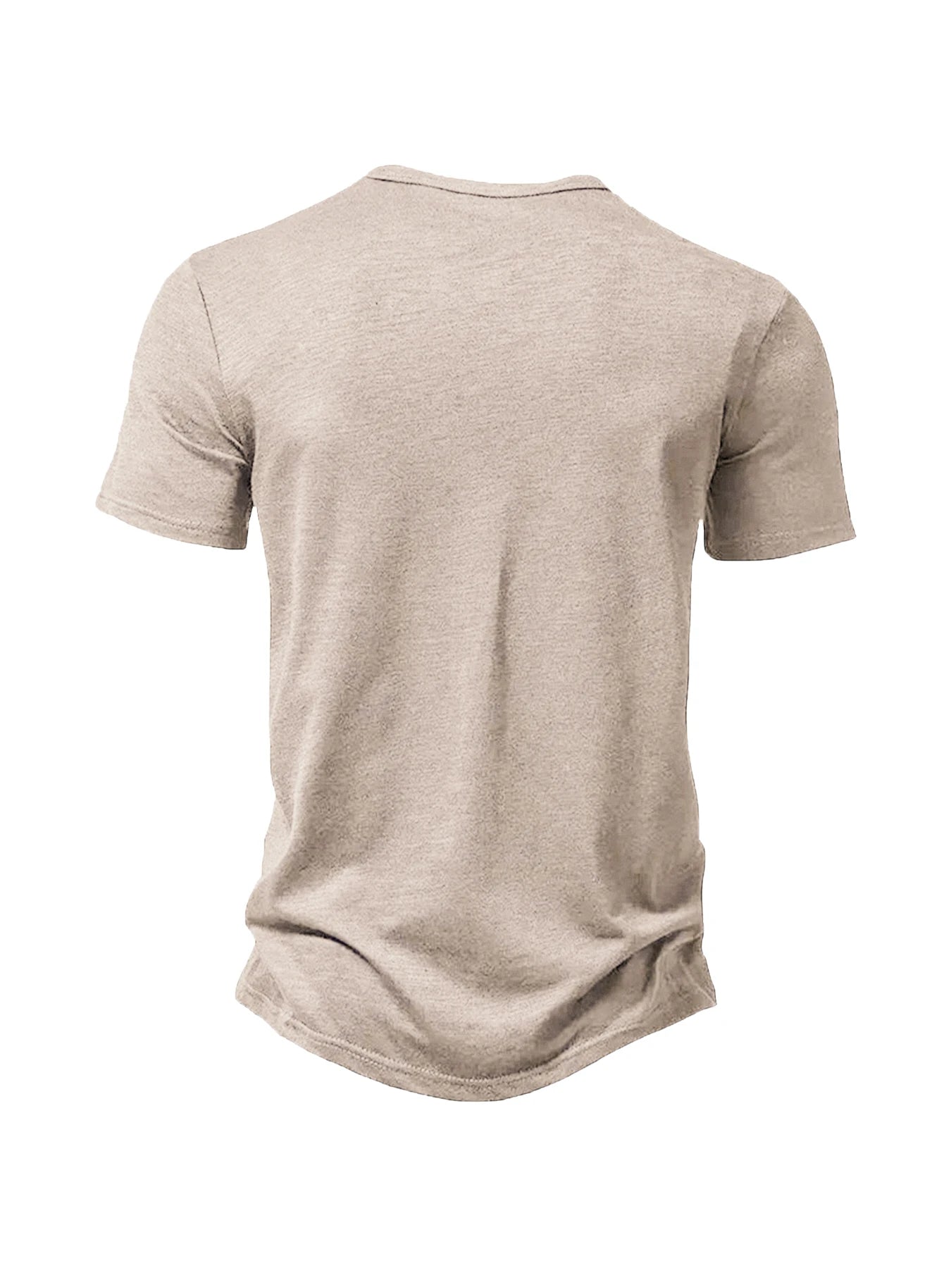 Henley Collar Summer Men's Casual Solid Color O-Neck Short Sleeve Men Thin T-shirts Soft Home Clothes Basic T-shirt Male