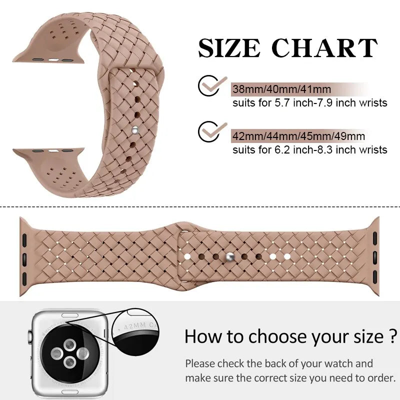 Woven Loop Silicone Strap for Apple Watch Band Ultra 49mm 44mm 40mm 45mm 42mm Sport Bracelet for IWatch Series 8 7 6 5 4 3 2 1