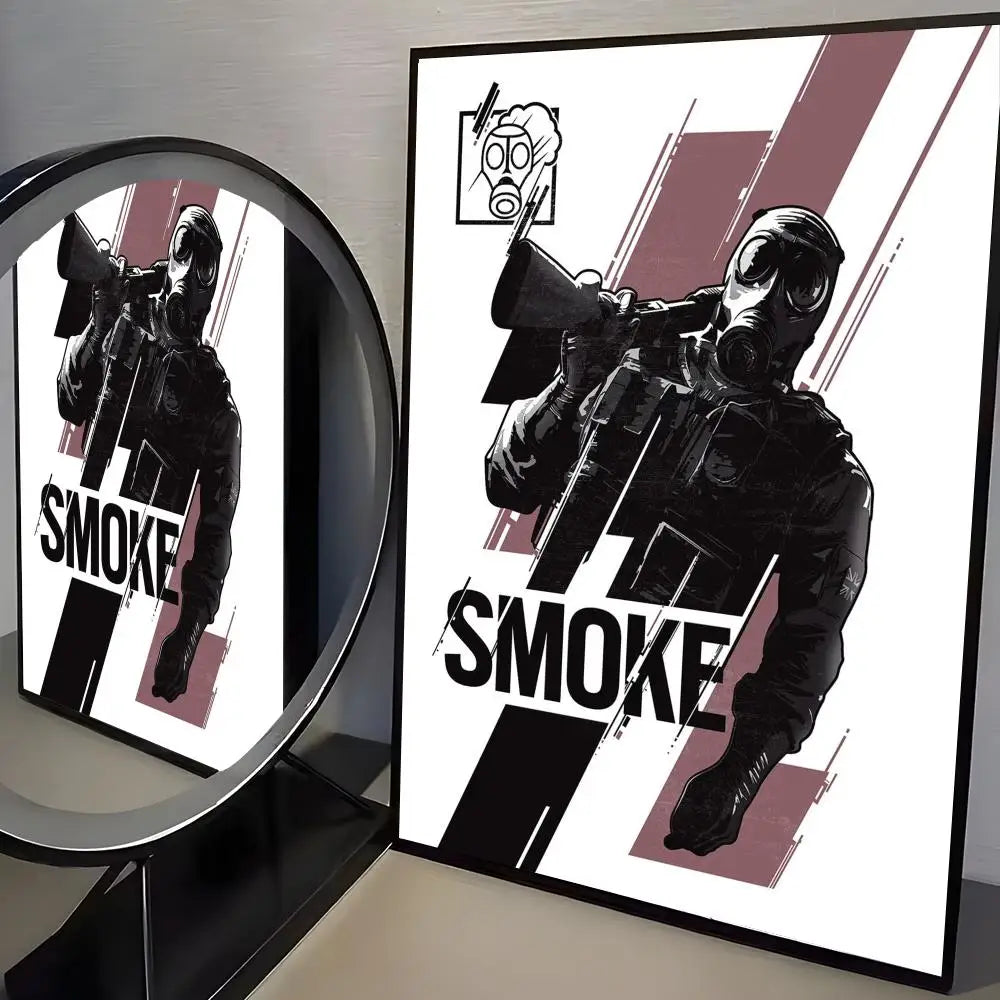 Game R-Rainbow Six Siege Poster Modern Aesthetic Canvas Wall Art Poster Cool Room Stuff Bedroom Decor