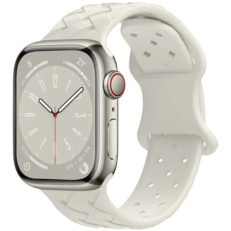 Woven Loop Silicone Strap for Apple Watch Band Ultra 49mm 44mm 40mm 45mm 42mm Sport Bracelet for IWatch Series 8 7 6 5 4 3 2 1