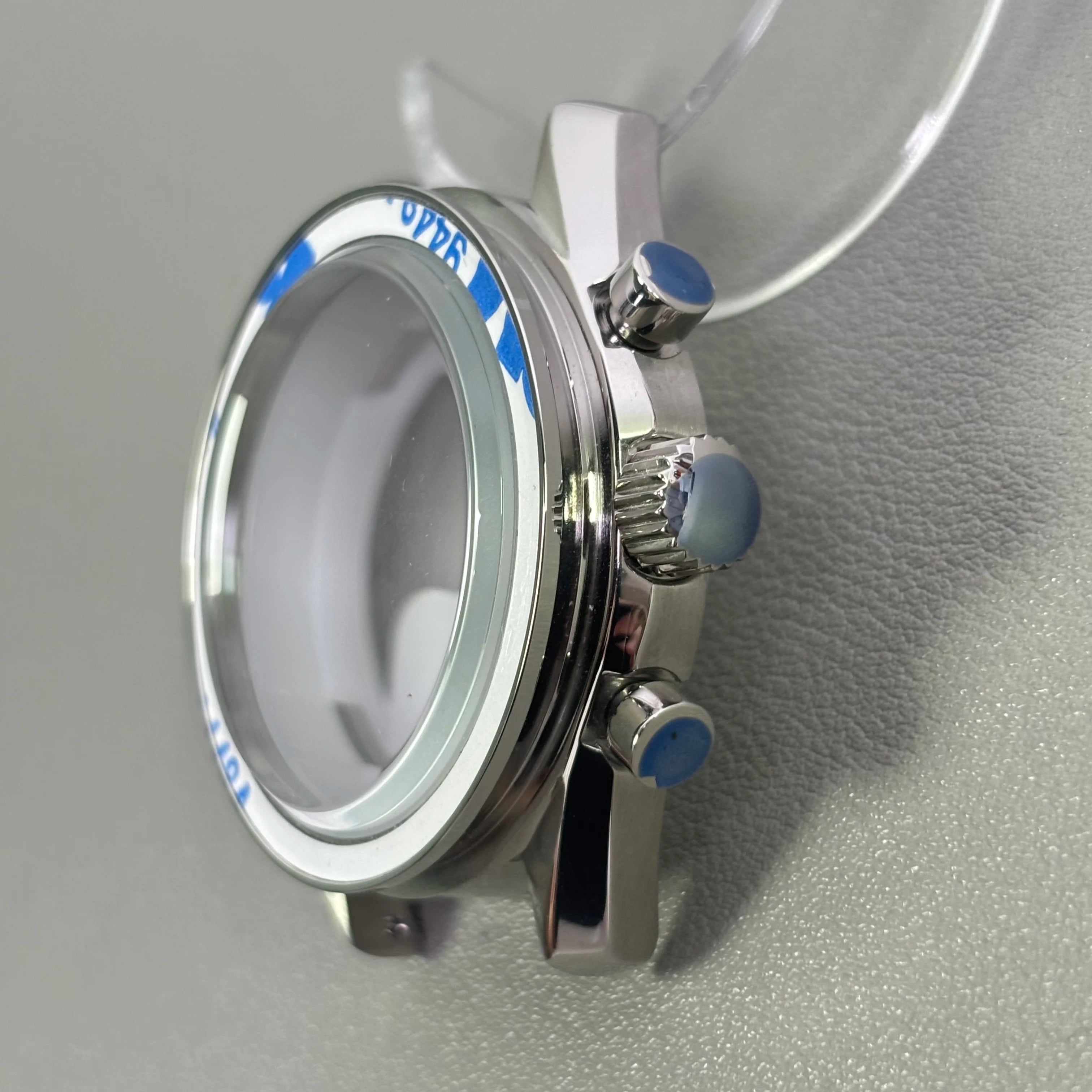 39.7mm VK63 case moon metal case chronograph case bezel,VK63 Business watch sealed back moon watch mission moon mod