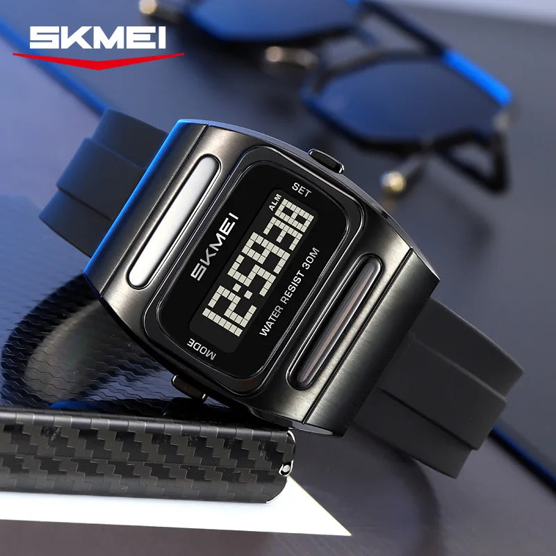 SKMEI 2563 New Solar Men's Digital Watch Silicone Strap Waterproof Multi functional Electronic Watch Alarm Clock reloj hombre