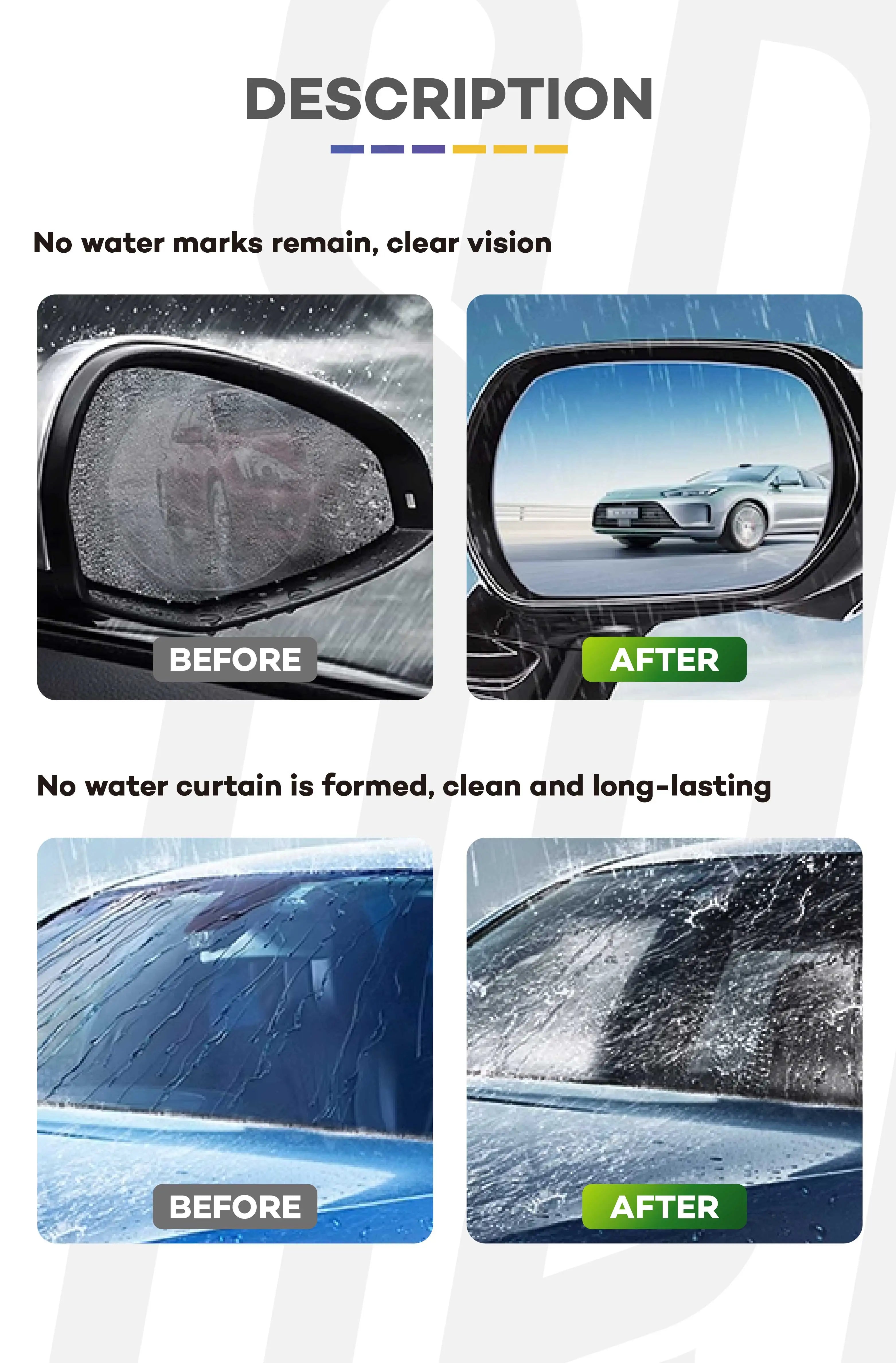 Glass Coating,Hydrophobic Automotive Rain Repellent,Glass Coating for Windshield,Improved Visibility and Clarity for Wet Weather