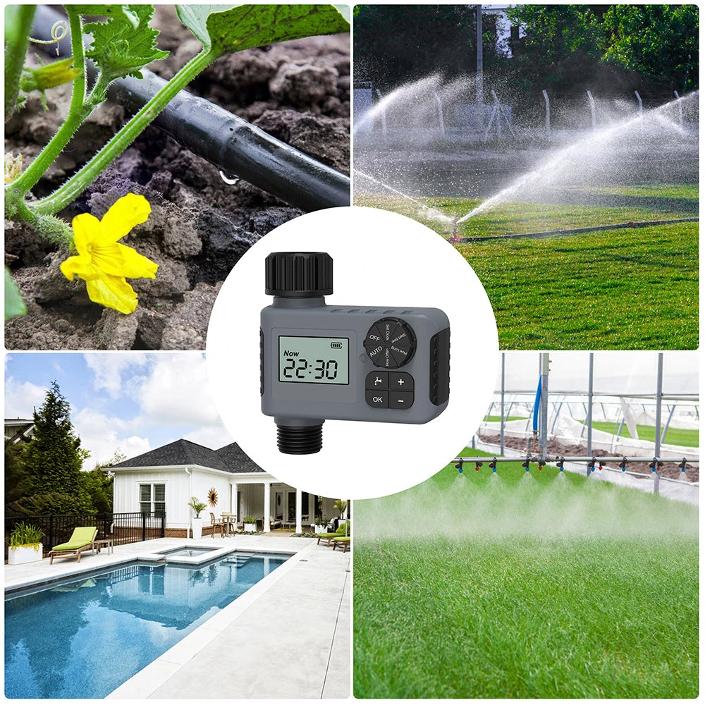 Smart Irrigation Timer Automatic Watering Timer Rain Delay Sprinkler Programmable Irrigation Controller for Outdoor Garden Lawn
