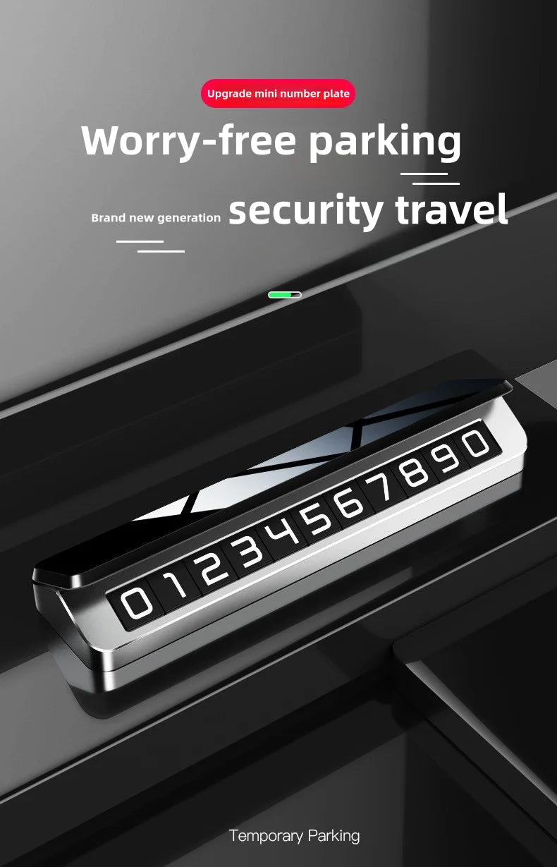 Metal Car Temporary Parking Card Temporary Parking Phone Number In The Car Parking License Plate General Car  Phone Number Plate