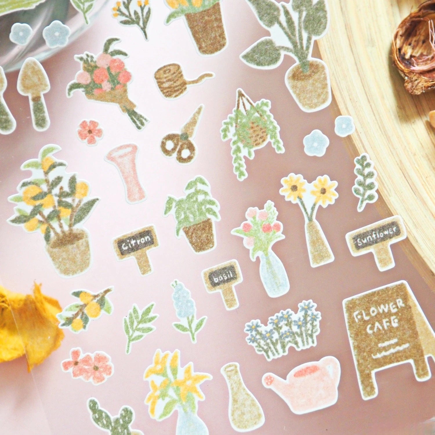 Korean Import Suatelier Fresh Flower Bouquet Paper Stickers Scrapbooking Diy Journal Stationery Sticker Deco Aesthetic School