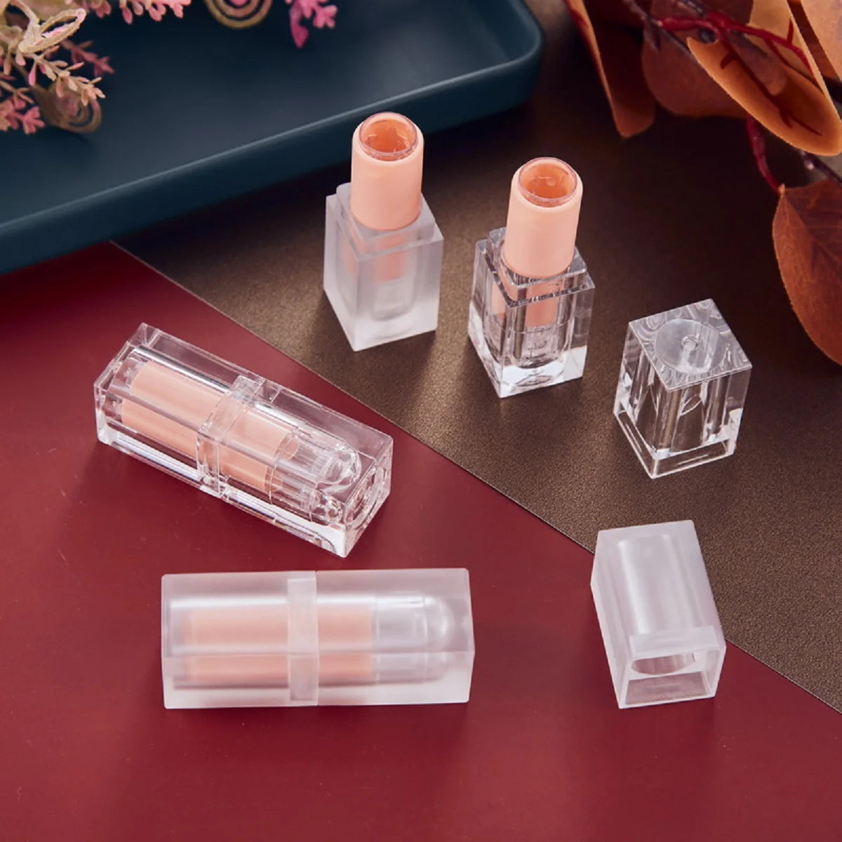 3.6g Empty Mini Square Lip balm Tubes Clear Lip stick Containers Plastic Liquid Lipstick Bottle Cosmetics Packing