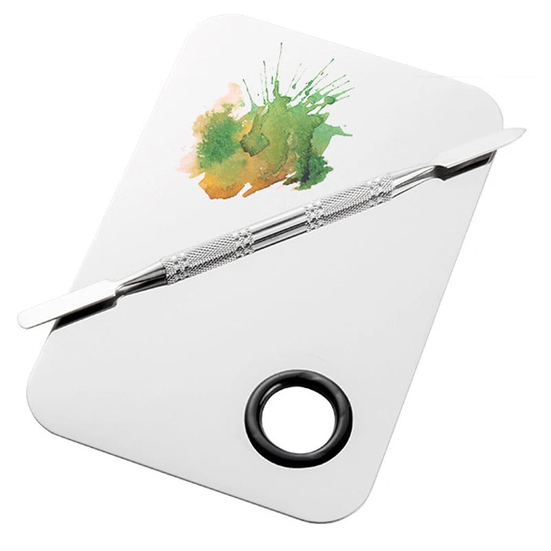 Liquid Foundation Palette Makeup Palette Tray Lipstick Make Up Stainless Steel Ring Makeup Blend Foundation Spatula Palette Tool
