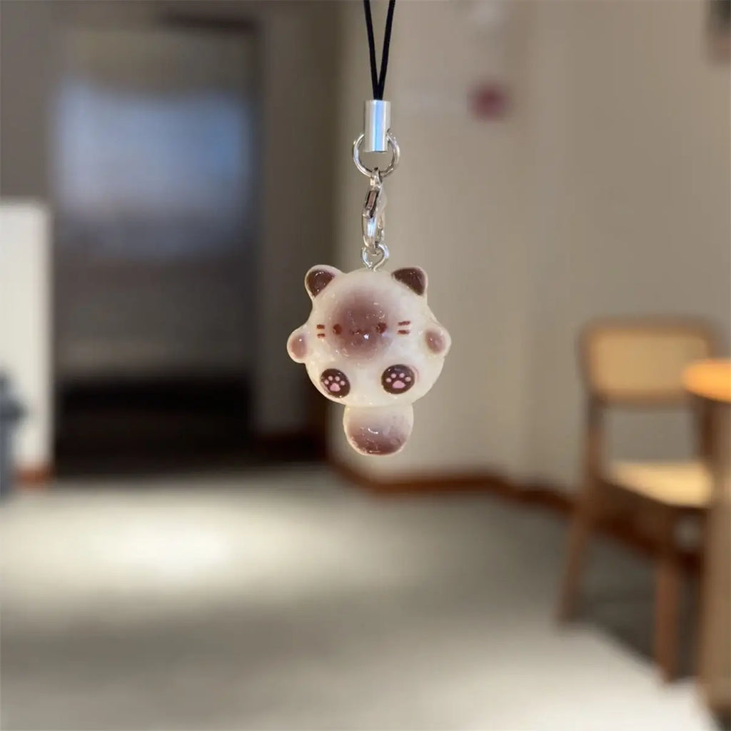 Kawaii Cat Bear Pendant Phone Keychain Cute Adorable Phone Charm Strap Keycord