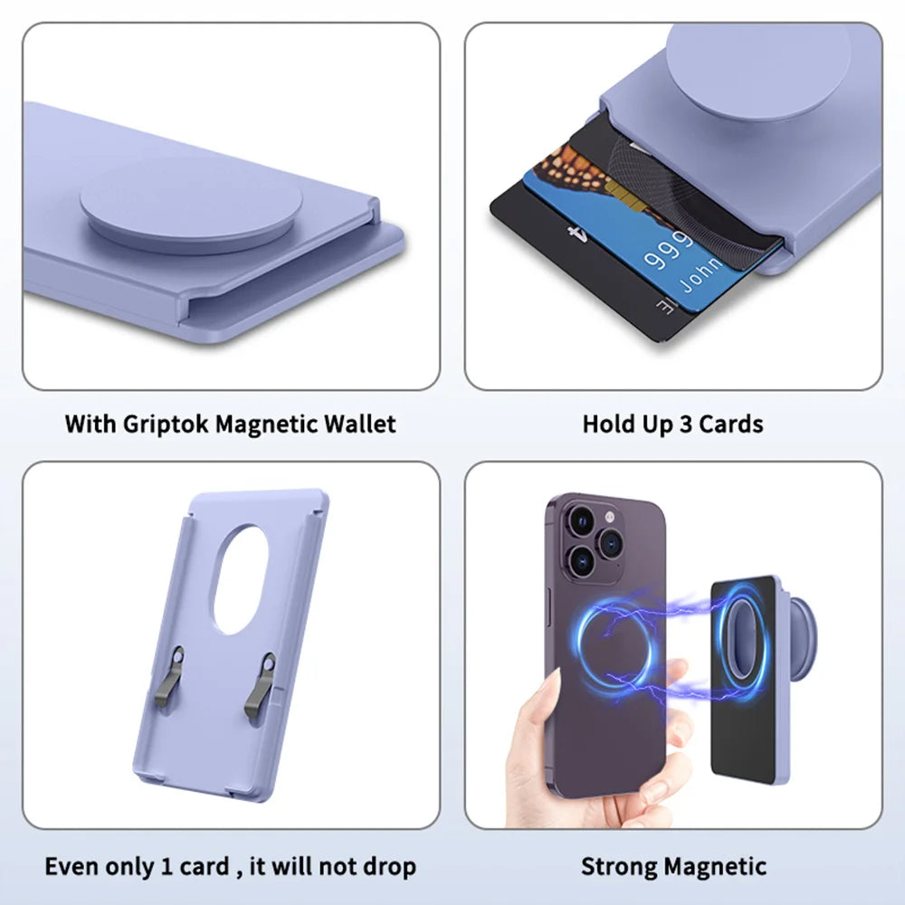 Grippopso Universal Magnetic Phone Card Holder With Griptok Phone Card Case Wallet Socket Phones Wallet And Magnetic Ring