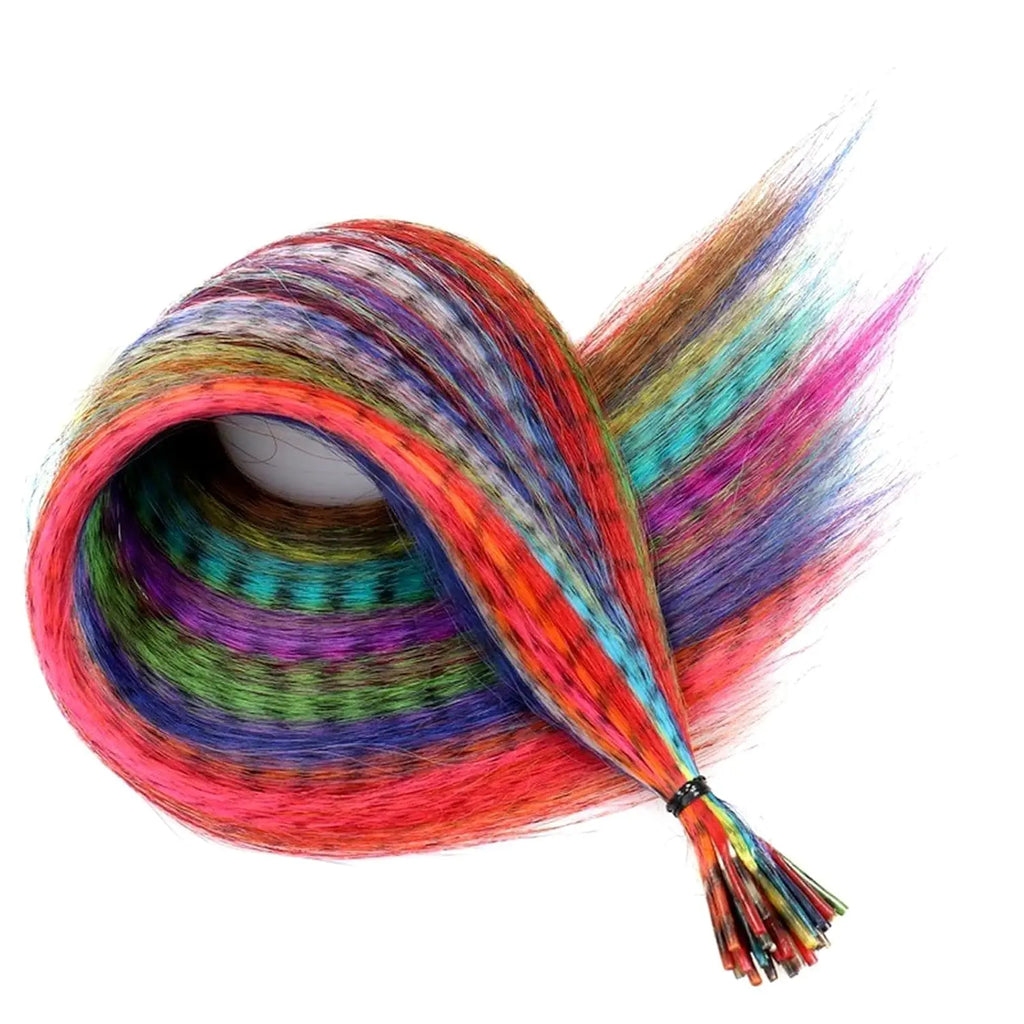 Hair Feathers Extension Kit -50pcs Synthetic Feather Hair Extensions Hair Pieces And 100 Pcs Silicon Micro Link Beads&3 Pcs Tool