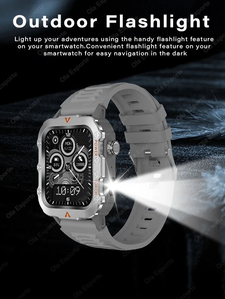 Outdoor Sports Smart Watch for Android IOS Men Women Watches Fitness Track ECG+PGG Health Monitor Smartwatch with Led Lighting