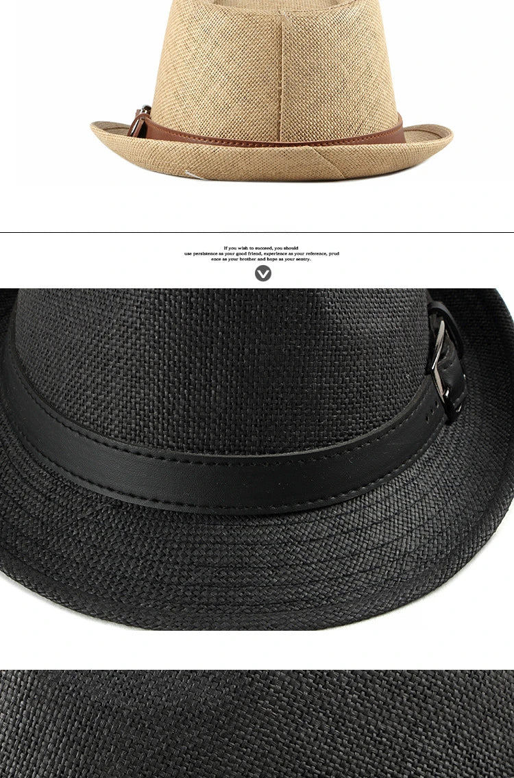Summer Straw Hat Male Korean Fashion Hat Female Sun Visor British Retro Gentleman Jazz Hat
