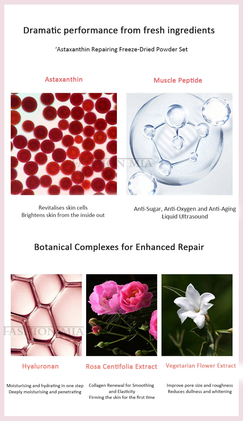 Astaxanthin Peptide Freeze-dried Powder Kit Face Firming Antioxidant Niacinamide Whitening Moisturising Rejuvenation Skincare