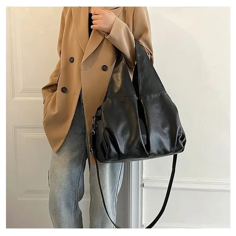 High-End Fashion Simple Designer Diaper Bags For Women Luxury Leather Large Capacity Elegant Tote Bag Minimalist Casual