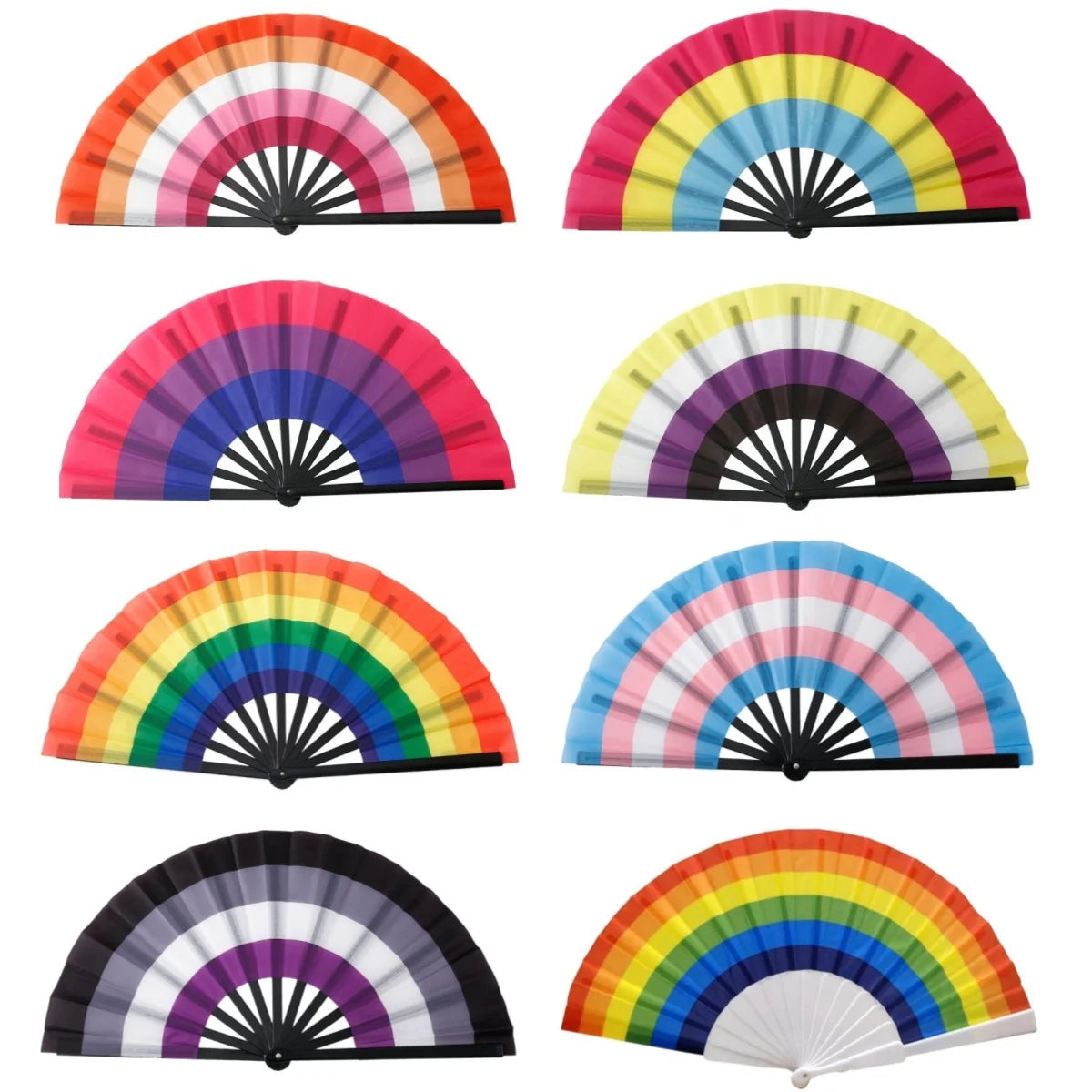 Rainbows Folding Fan Colourful Fan LGBTs Gay Pride Party Summer Cooling Fan Music Festival Women Men Props Lightweight