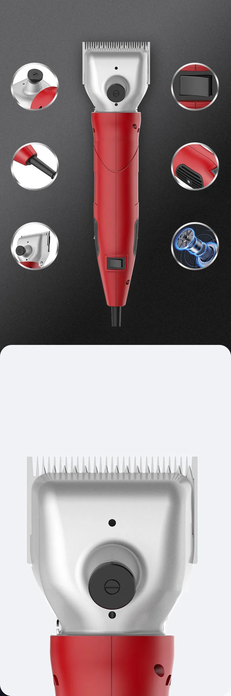 Electric Horse Hair Shearing Machine Special Hair Cleaning High-power Wool Scissors Waterproof Adjustable Wear-resistant Tools