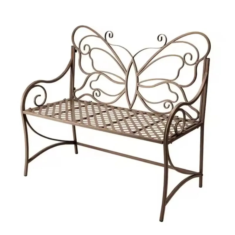 Garden decor bench for sitting wooden and metal bench made of iron and wood handicraft product customize size and colo