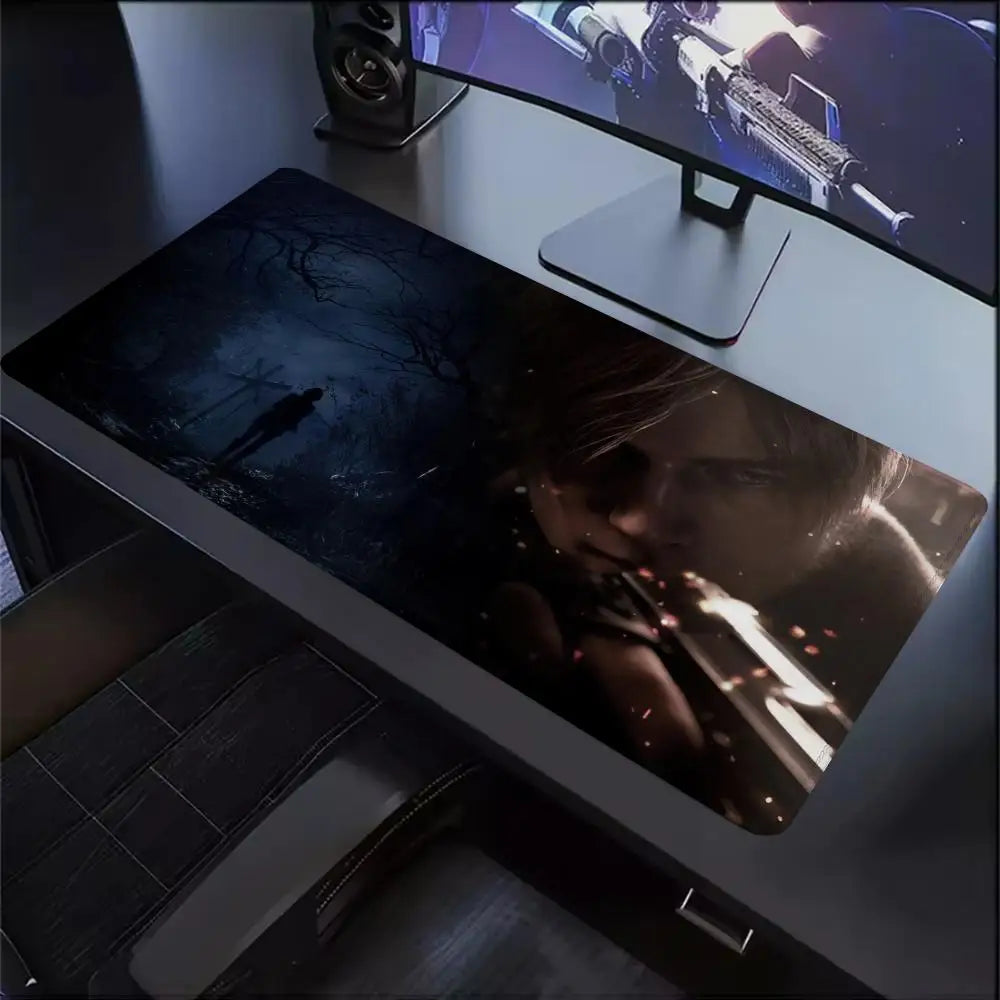Xxl Mouse Pad Gamer R-Resident Evil 4 Pc Cabinet Game Keyboard Desk Mat Computer Gaming Accessories Leon S. Kennedy Big Mousepad
