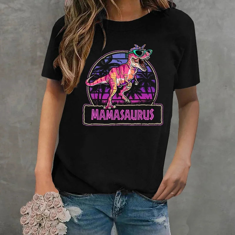Mother'S Day Mamasaurus Dinosaur T-Shirt Men Women Fashion Harajuku T Shirt Summer Cool Short Sleeve Hip Hop Top Tee
