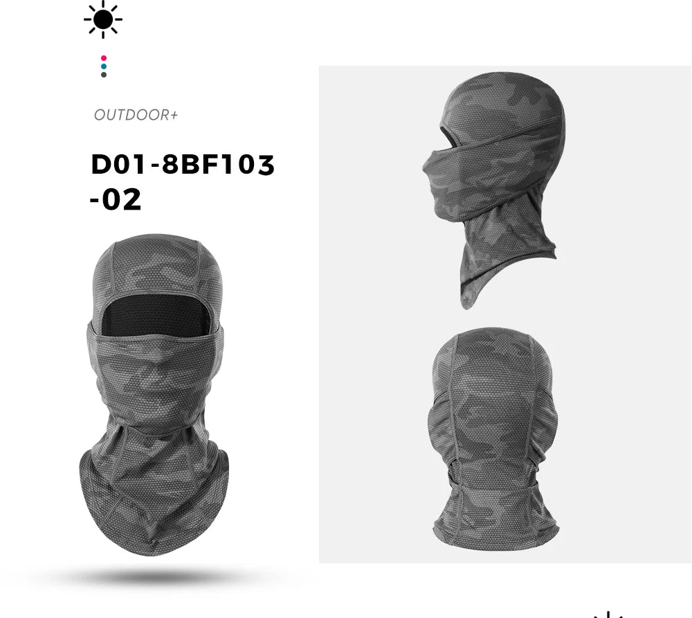 Camo Quick-drying Balaclava Sport Full Face Mask Cool Breathable Tactical Beanies Hood Cap Windproof Ski Neck Cover Helmet Liner