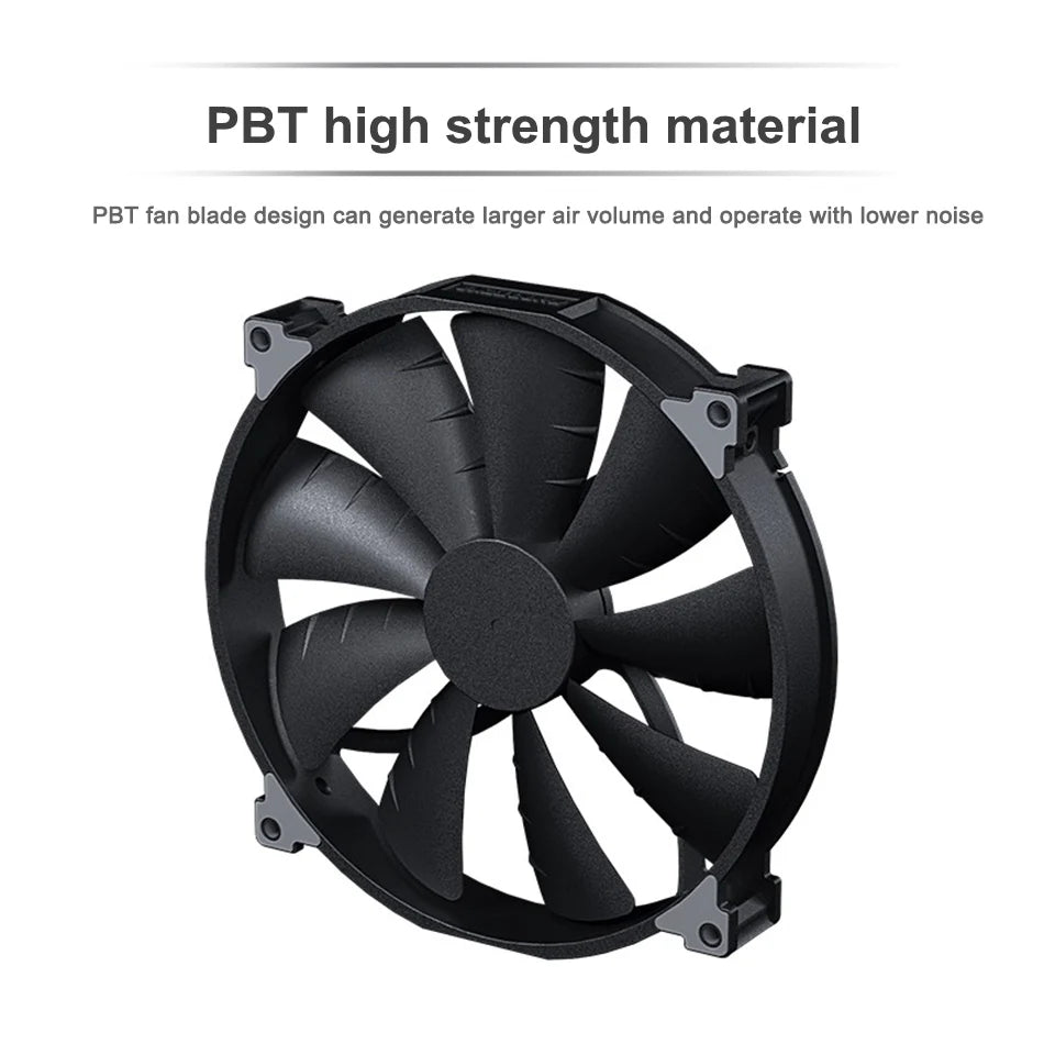 Phanteks F200SP Case Fan 200mm High-volume Black Chassis Cooling fan 4PIN 30mm Thickened Quiet Cooler pc cpu Cooling Fan