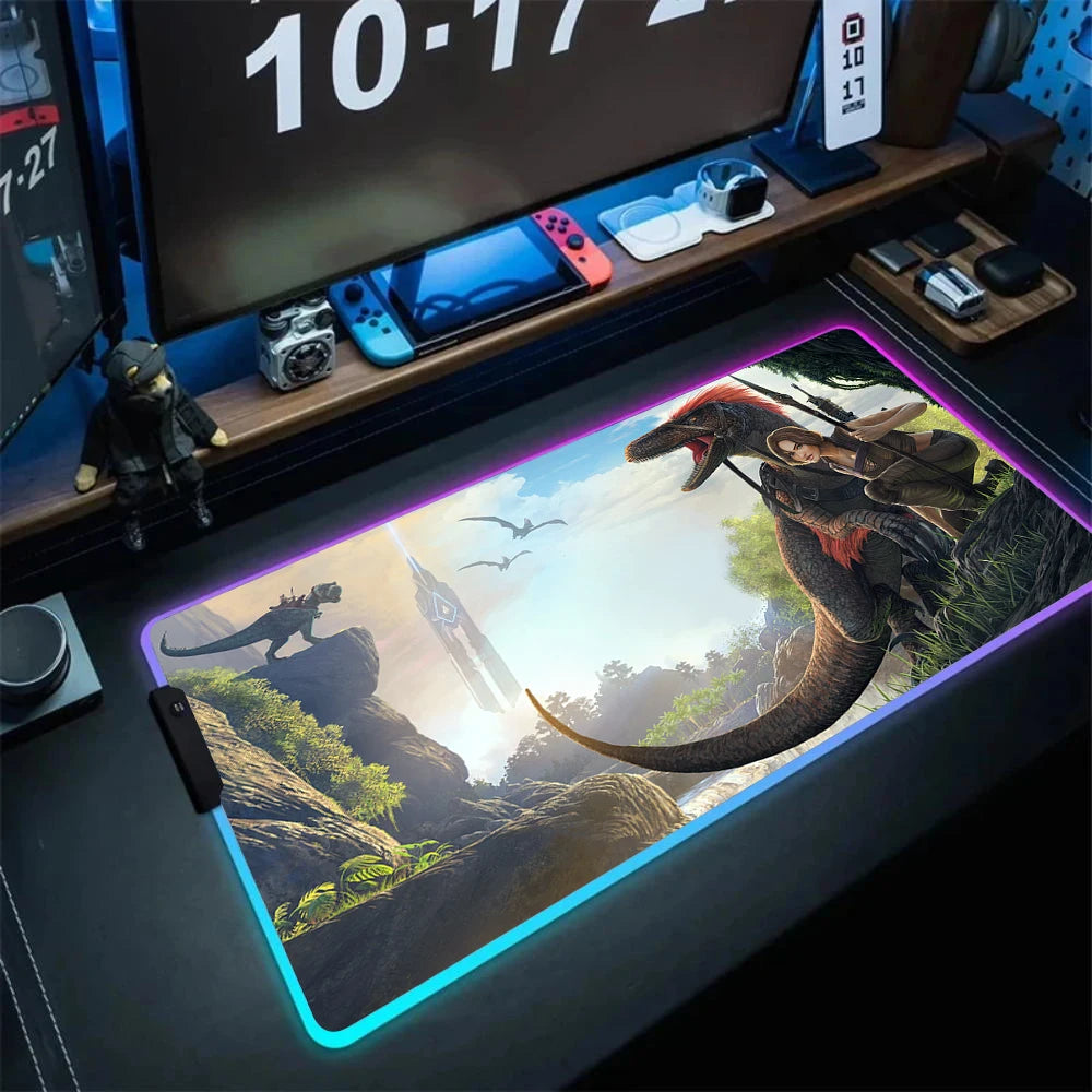 ARK Survival Evolved RGB Mouse Pad Game Mousepad Gaming Table Carpet Gamer Computer Desk Mat Rubber No-slip Dinosaur Mouse Mat