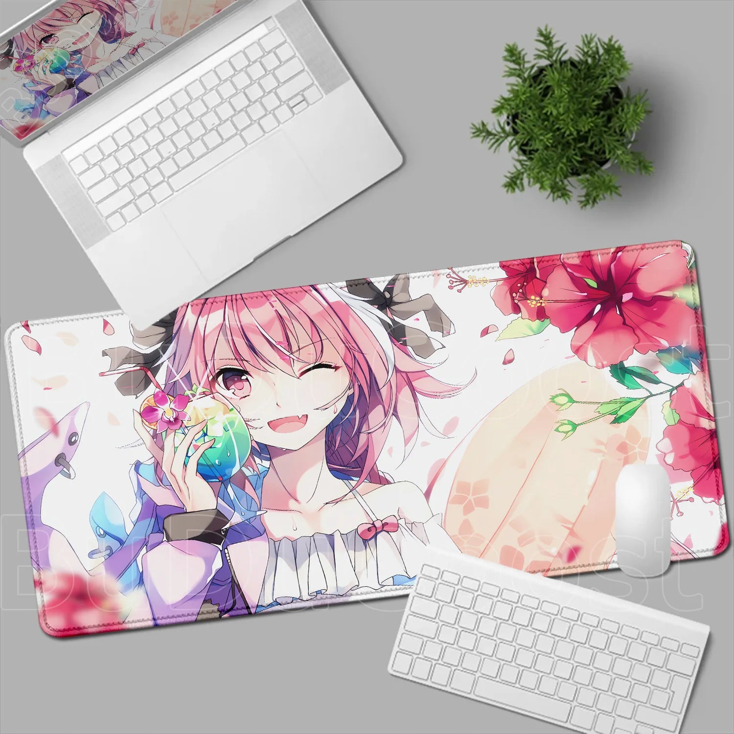 Astolfo Mousepad HD Print Anime Girl Computer Gamer Locking Edge Non-slip Rubber Mouse Pad Keyboard PC Desk Pad Table Decoration